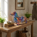 Colorful Dachshund Statue lifestyle